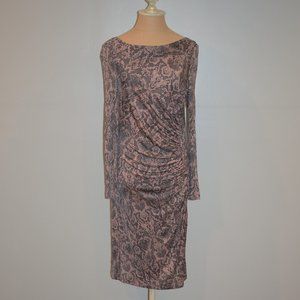 LK Bennett Snakeskin Print Long Sleeve Dress